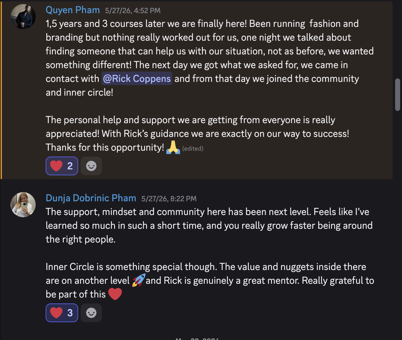 Quyen & Dunja testimonial